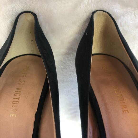 Pour La Victoire Black Suede Platform Pump Heels Size 9 - Picture 11 of 11